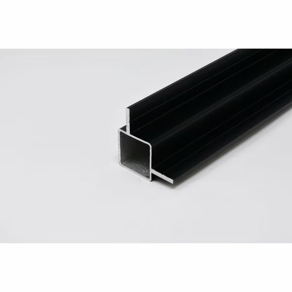 Extrusion for 1/4in Flush Panel  Black, 24in L x 1in W x 1in H, Eztube, Mfr#: 100-180-2 BK